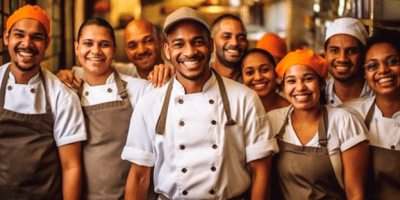 Equipe de um restaurante