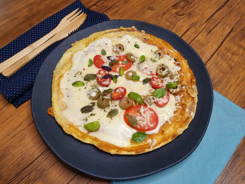 Pizza de frigideira de tapioca