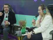 A Diretora de Gente e ASG da Alelo, Carolina Ferreira, e o Diretor Sênior de Práticas Globais de RH da Gartner, Sandro Araújo, participaram de um bate-papo no Alelo Talk durante o CONARH 2025